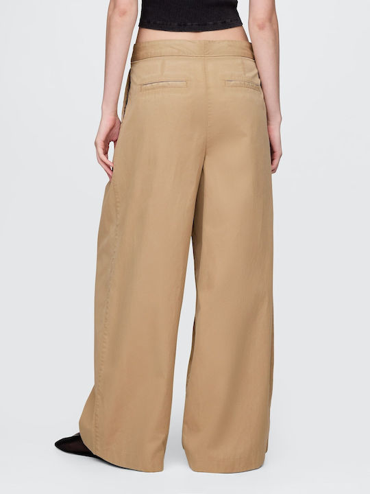 Women's High-waisted Fabric Trousers Mojave Tan