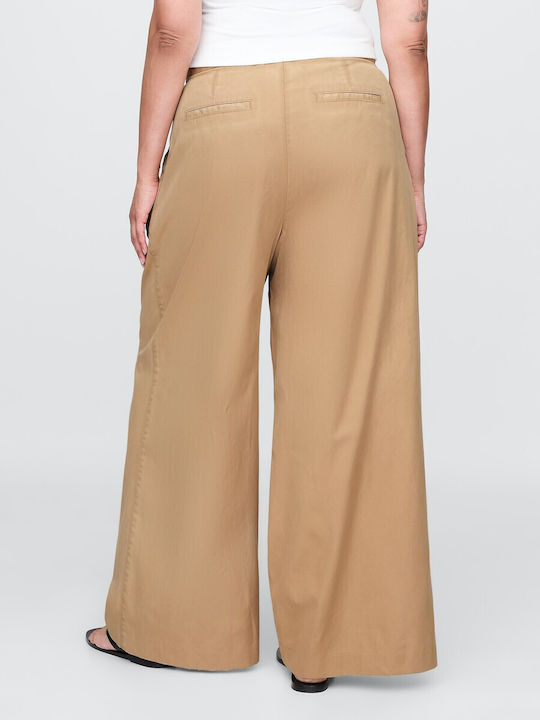 Women's High-waisted Fabric Trousers Mojave Tan
