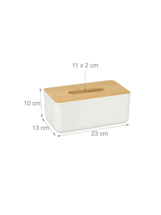 Relaxdays Χαρτοπετσετοθήκη Ξύλινη Λευκή 10x23x13cm 10041604_49