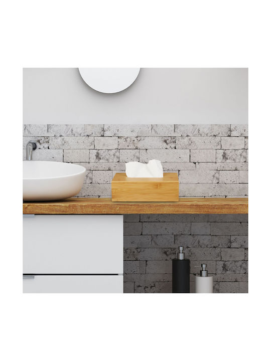Relaxdays Suport pentru șervețele Lemn Bej 8.5x27.5x15.5cm