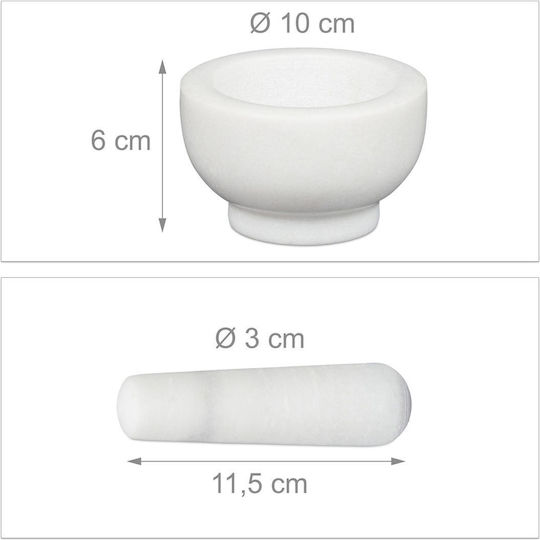 Relaxdays Γουδί από Μάρμαρο 10cm