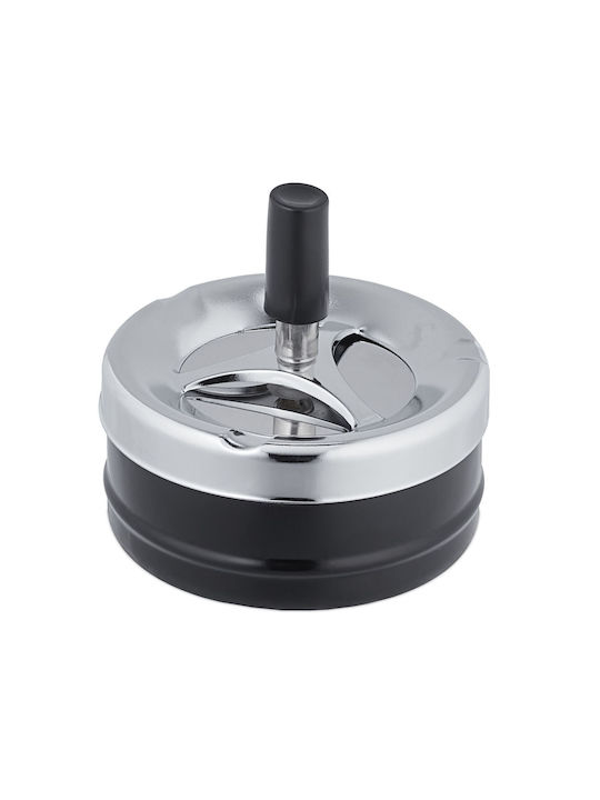 Metal Ashtray Button Rotating Disc 9 X 9.5 Cm Black Gray Metal Ashtray Button Rotating Disc 9 X 9.5 Cm Black Gray