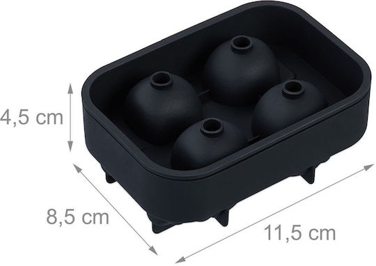 Relaxdays Eiswürfelform Würfel aus Silikon Schwarz 10048640 2Stück