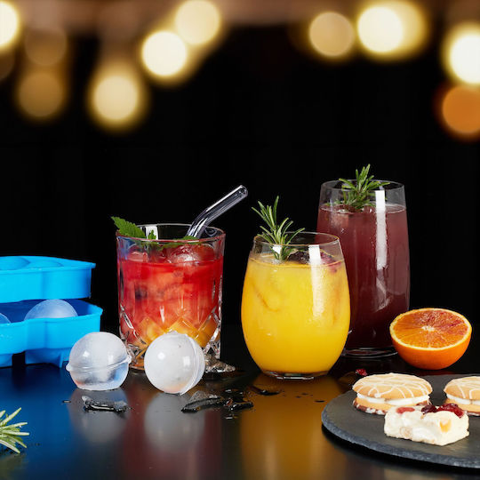 Relaxdays Παγοθήκη Στρογγυλά από Σιλικόνη Μπλε 10048634 2τμχ
