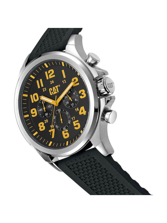 CAT Operator Men's Watch Chronograph Battery with Black Rubber Strap