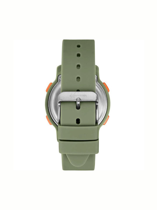 Sector Digital Men's Watch Battery with Green Rubber Strap