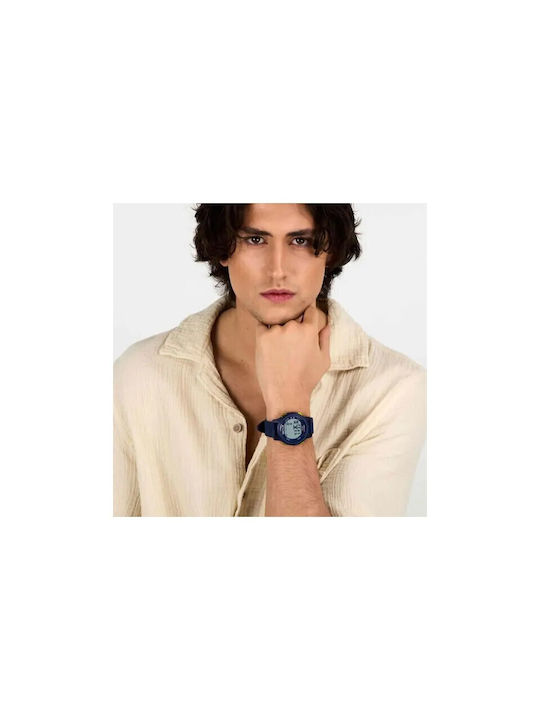 Sector Digital Men's Watch Battery with Blue Rubber Strap