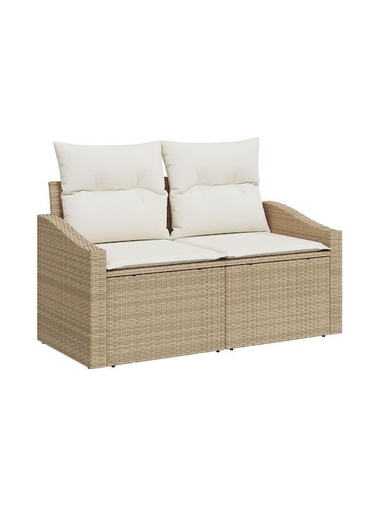 Corner Sofa Outdoor Rattan with Pillows 55x62x69cm