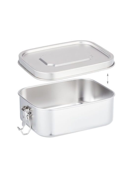 Relaxdays Δοχείο Φαγητού Inox Γκρι 1lt