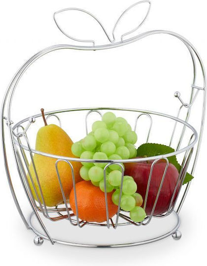 Relaxdays Fruitieră Metalic Argintiu 28.5x28x23buc