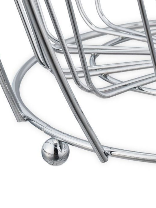 Relaxdays Fruit Bowl Metallic Silver 28.5x28x23cm