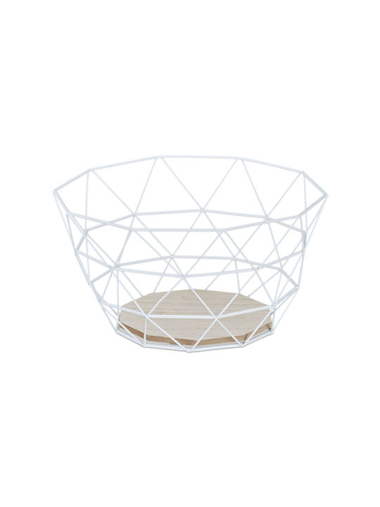 Relaxdays Obstschale Metallisch Weiß 14.5x28x28cm