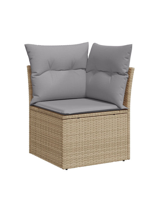 Corner Sofa Outdoor Rattan with Pillows 55x62x69cm