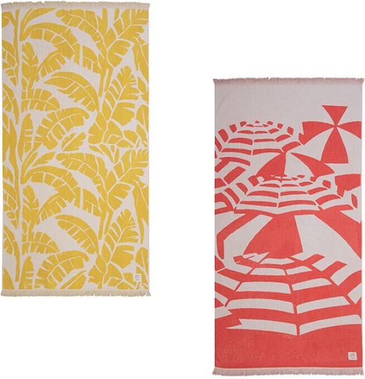 Nef-Nef Homeware Amalfi Cotton Coral with Fringes 170x90cm