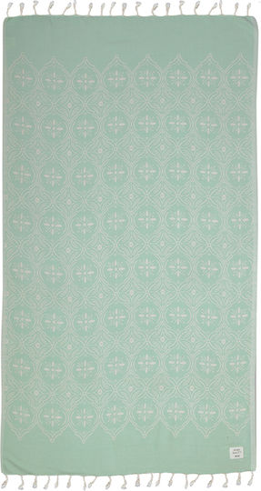 Nef-Nef Homeware Degenis Βαμβακερή Πράσινη με Κρόσσια 170x90εκ.