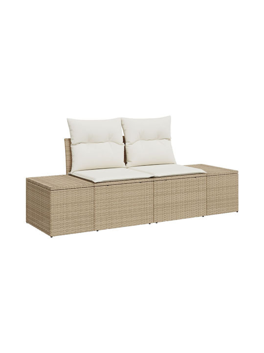 Corner Sofa Outdoor Rattan with Pillows 55x62x69cm