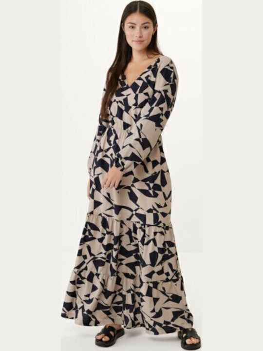 Лятна Maxi Рокля с Волани Бежова