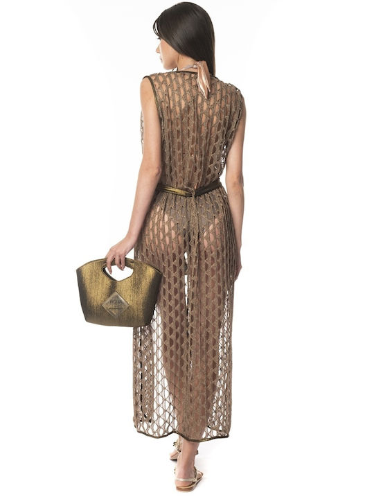 Acquadicocco Damen Maxi Kaftan Strand Gold