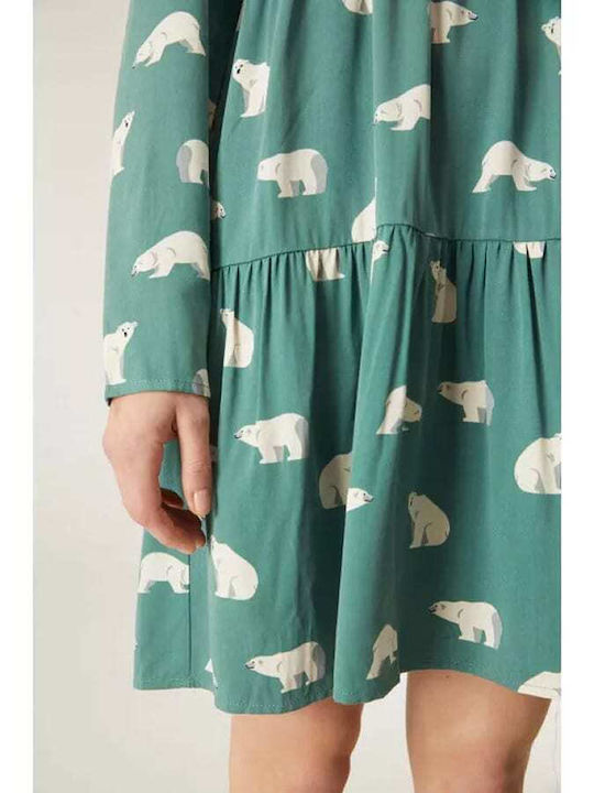 Mini Shirt Dress Dress Green