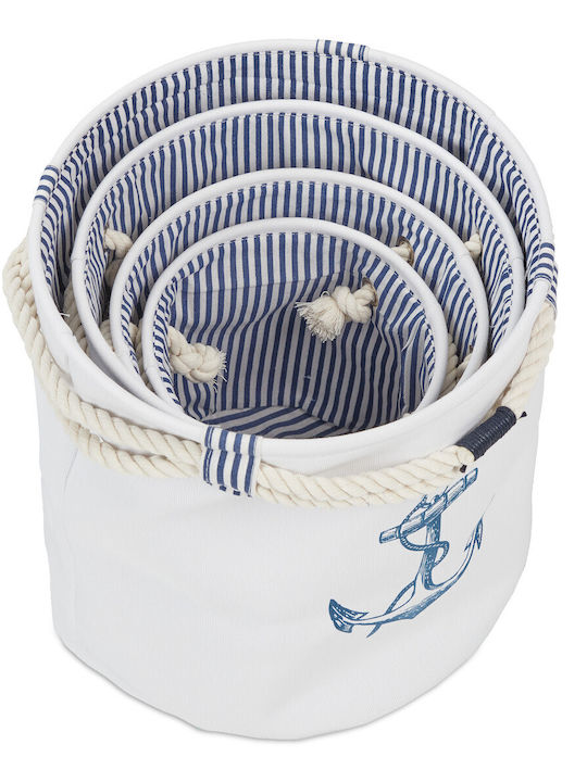 Relaxdays Storage Basket Fabric Blue 4pcs