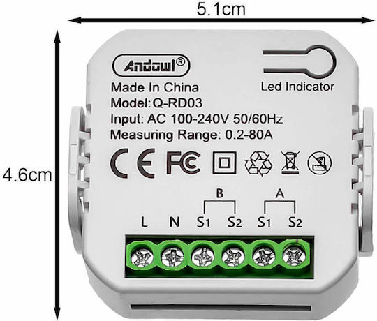 Wi-Fi Stromverbrauchsmesser Weiß Q-rd03 Andowl