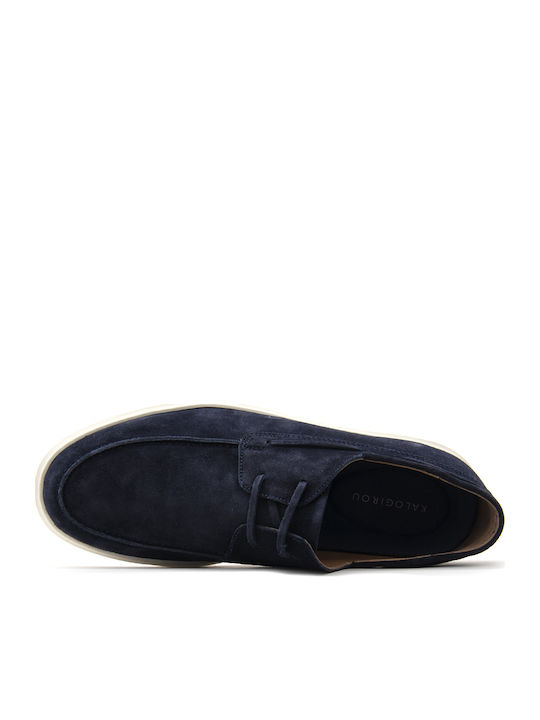 Suede Ανδρικά Μοκασίνια σε Μπλε Χρώμα
