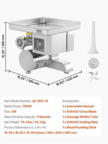 Vevor Commercial Meat Grinder XSYJQJTM35MMJ1GE8V2
