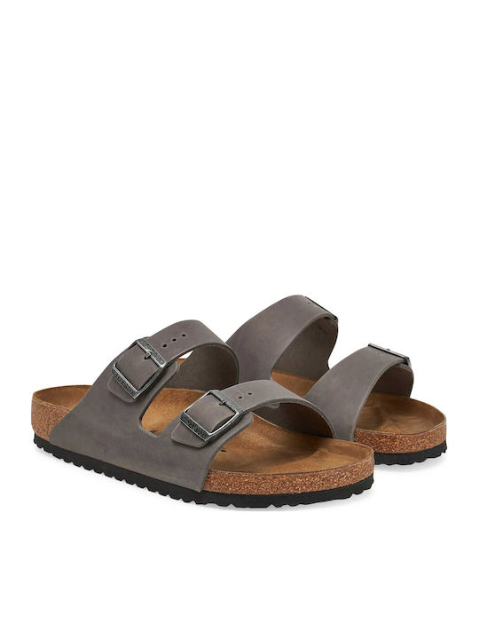 Arizona Leder Herrensandalen in Gray Farbe