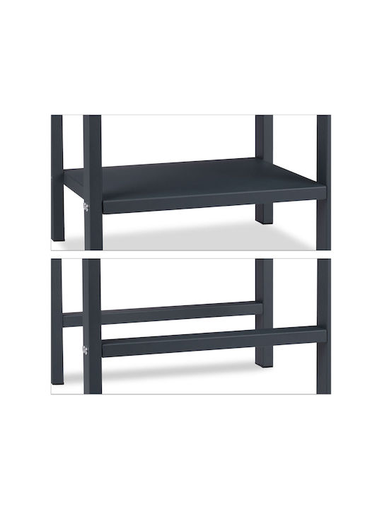 Relaxdays Inox Raft Depozitare lemne 100x40x30cm Gri