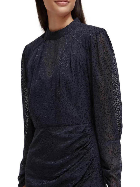Mini Evening Open Back Dress Navy Blue