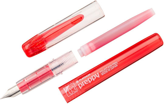 Platinum Preppy Writing Pen Medium 0.5mm made of Plastic with Red Ink