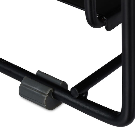 Relaxdays Floor Bathroom Shelf Metallic with 2 Shelves 39.5x25x40.5cm Black
