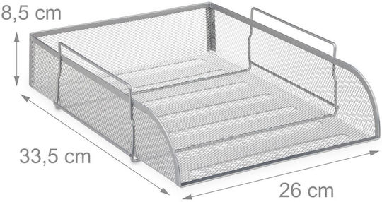 Dokumentenablage mit Griffen Metall Silber 8,5 x 26 x 33,5 cm