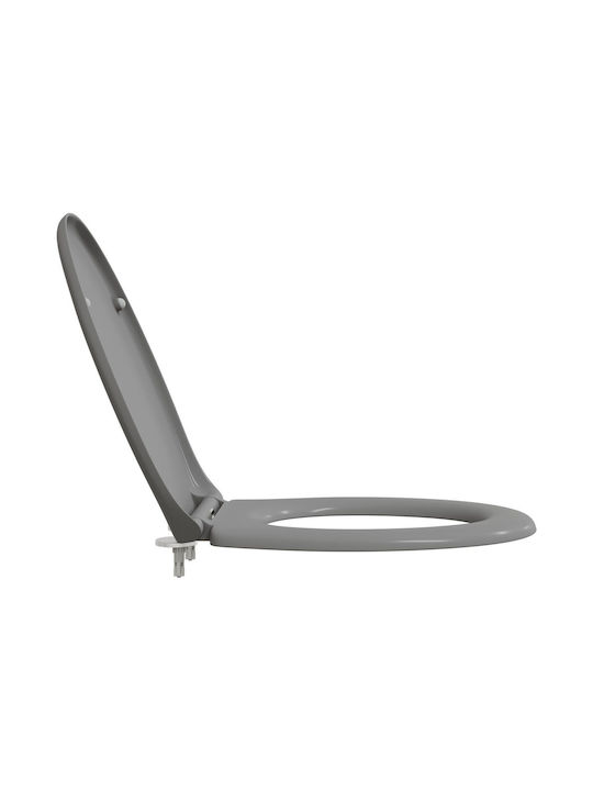 vidaXL Plastic Soft Close Toilet Seat Gray 37cm