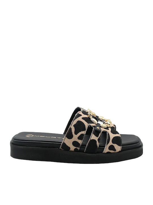Δερμάτινα Γυναικεία Σανδάλια Flatforms GIRAFFE