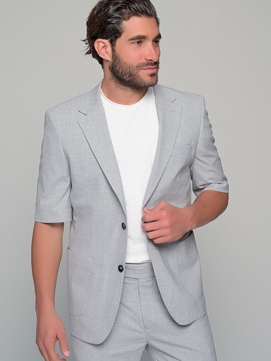 Prestigio Men's Summer Suit Slim Fit Grey