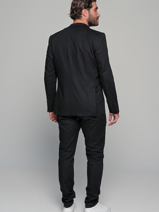 Men's Summer Suit Slim Fit Black