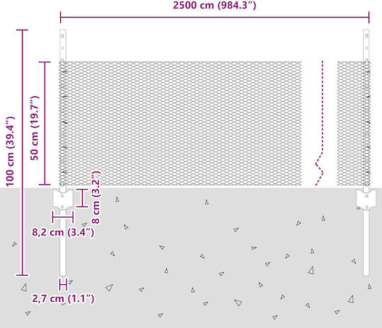 vidaXL PVC Coated Wire Fencing Set Green 25m
