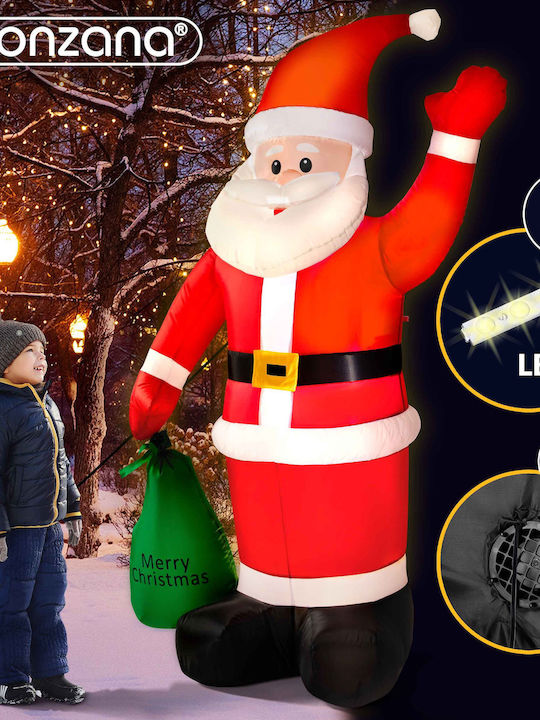 Luminat Decorativ Moș Crăciun Gonflabil Electrică De Exterior Bej din Plastic 180x120cm.