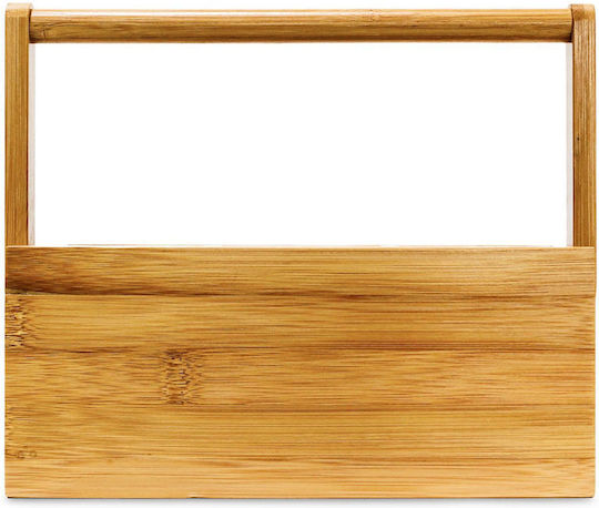 Organizator birou 4 compartimente mâner flexibil din bambus 20 X 25 X 11.5 cm
