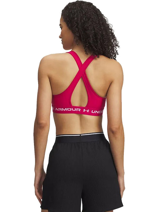 Crossback Mid Bra Women's Bra without Padding Fuchsia, White