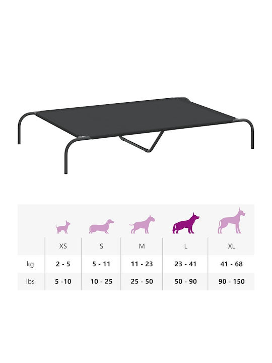 vidaXL Elevated Dog Bed Black 130x80cm