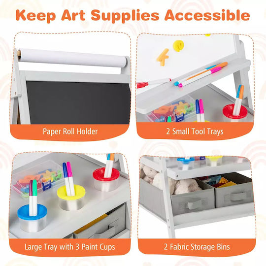 Costway Kids Magnetic Board / Markerboard 34.3x34.3x101.6cm