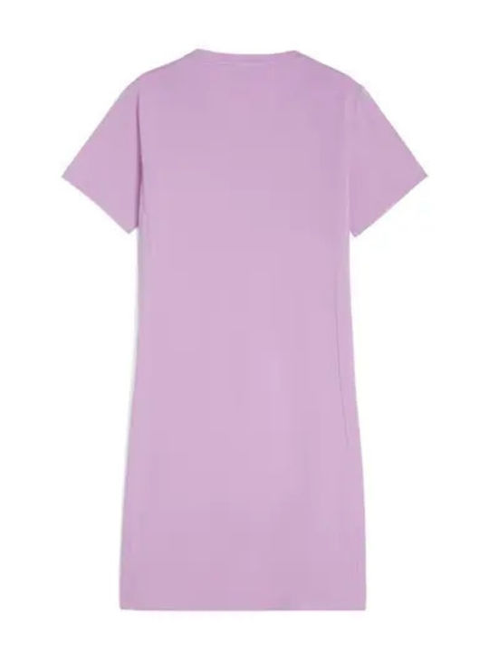 Καλοκαιρινό Mini T-shirt Φόρεμα Λιλα