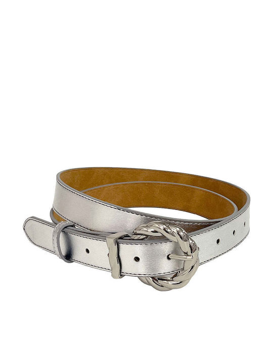 Wide Women's Belt Silver