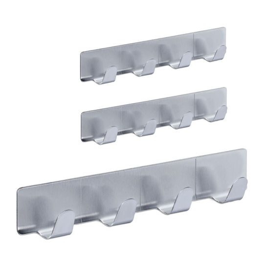 Set 3 Adhesive Hooks Maximum Load 6 Kg 2.5 X 16 X 2 Cm