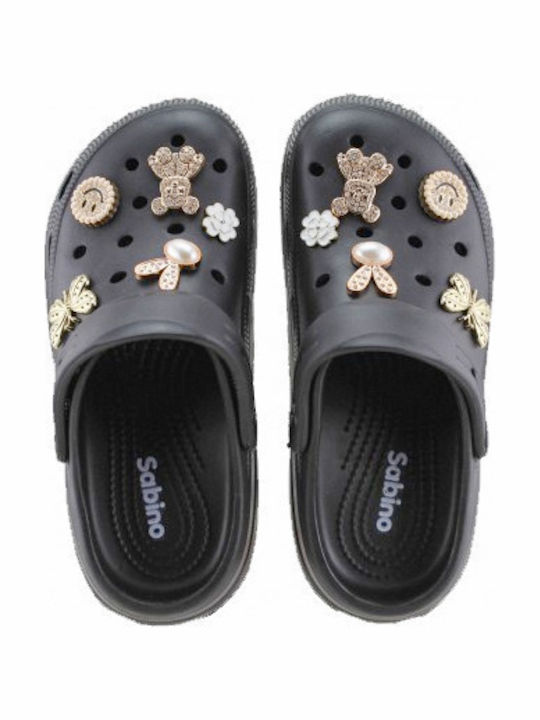 Sabino Damen Clogs Schwarz