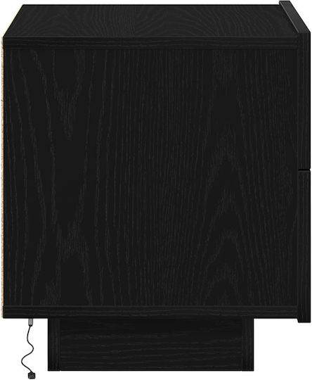 Bedside Table Made of Solid Wood Black Oak 70x36x40.5cm