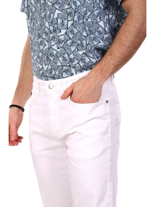 Men's Slim Fit White Jeans Pants