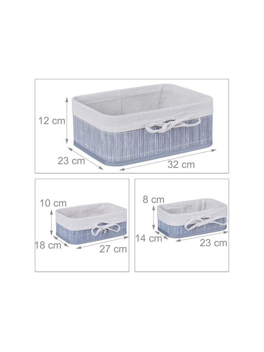 Relaxdays Hölzernes Aufbewahrungsbox mit Deckel Gray 3Stück